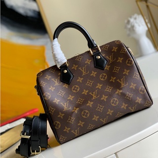 พรี Lv Louis Vuitton Speedy 25cmกระเป๋าถือกระเป๋าสะพาย M48285กระเป๋าบอสตันกระเป๋าสะพายไหล่กระเป๋าสะพายข้าง หนังแท้