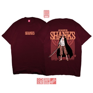 เสื้อยืด พิมพ์ลายอนิเมะวันพีช AKAGAMI NO SHANKS YONKOU PIRATES สไตล์ญี่ปุ่น