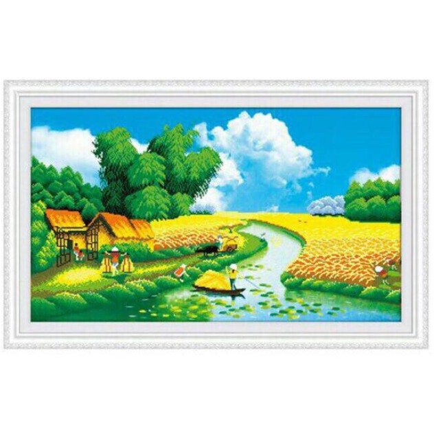 ภาพวาดเย็บปักถักร้อย 3D Cross ของฤดูกาลข้าว 223015 ขนาด 78x49ซม