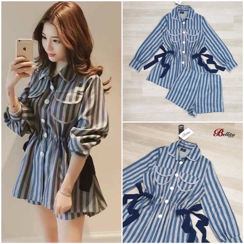 ชุดเซ็ตเสื้อเชิตขาสั้นงานป้ายBellita[XL]