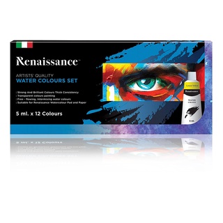 ชุดสีน้ำRenaissance Water Colours Set 12 Colours เรนาซองค์ 12 สี x 12 ml.