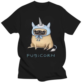 ใหม่ เสื้อยืดแขนสั้น ผ้าฝ้าย 100 พิมพ์ลาย Pug Pugicorn Fawn น่ารัก สําหรับผู้ชาย 2022S-5XL