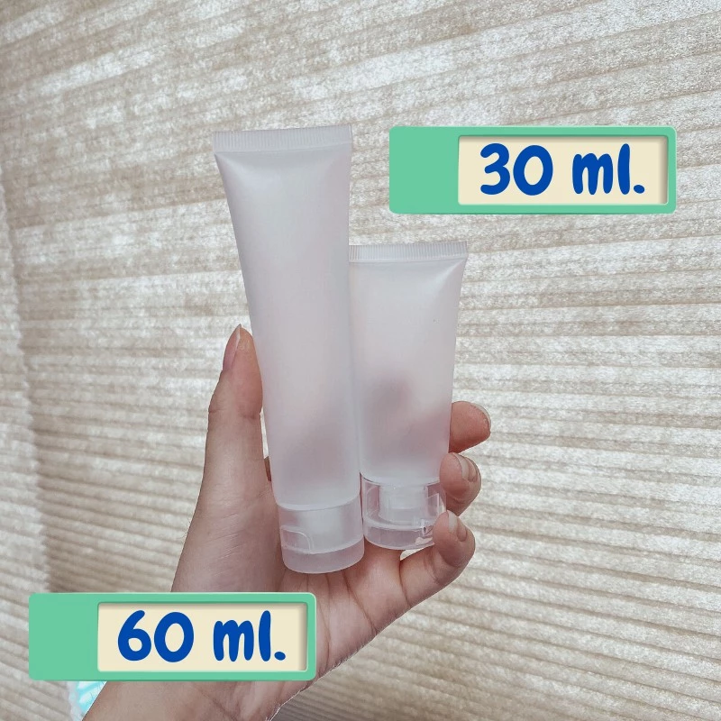 หลอดพกพา หลอดบีบขาวขุ่น ฝาป๊อกแป๊ก สำหรับใส่ของเหลวสำหรับพกพา หลอดแบ่งเจล​แอลกอฮอลล์ หลอดครีมทามือ thumbnail 3