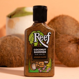 REEF Coconut Shimmer Sun Tan Oil SPF15 125ml - Bronze Glow อาบแดดพร้อมกันแดด ให้ผิวเงา