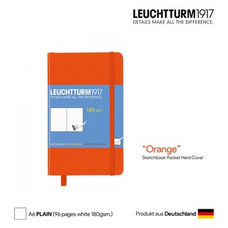 Leuchtturm1917 Sketchbook Pocket (A6) Hard Cover (Orange) - สมุดสเก็ตช์ Leuchtturm ขนาด A6 สีส้ม