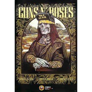 โปสเตอร์ คอนเสิร์ต วงดนตรี ร็อค Guns N’ Roses live in Italy POSTER 24”x35” Inch  American Hard Rock Heavy Metal