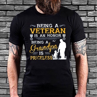 พร้อมส่ง เสื้อยืดคอกลม แขนสั้น ผ้าฝ้าย 100% พิมพ์ลาย Veteran Grandpa ของขวัญวันพ่อ หลากสี แฟชั่นฤดูร้อน สําหรับผู้ชายสาม