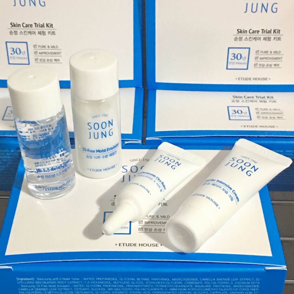 etude House Soon Jung Skin care Trial kit 4 Items