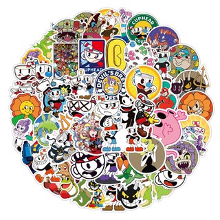 Y&amp;P | Cuphead สติกเกอร์กันน้ำรูปแบบที่แตกต่างกัน, 50 ชิ้น