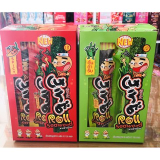 สาหร่ายม้วนโนริตะ Roll Seaweed รสต้นตำรับ/สไปซี่ ขนาด 3 กรัม x 12 ซอง