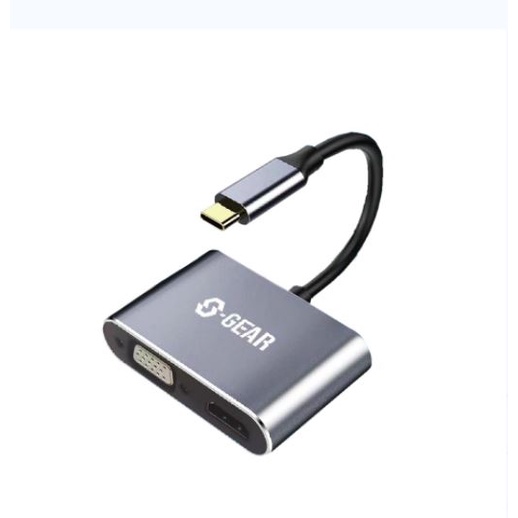 S-GEAR Convertor USB-C to HDMI PD VGA USB 3.0 Gray (CVTC001) HDMI+PD+VGA+USB ประกัน 2 ปี