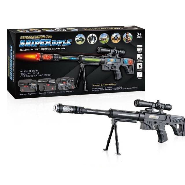 ปืนของเล่นรุ่น 929-31 สไนเปอร์ใส่ถ่านของเล่นเด็ก มีเสียง+ไฟ+เลเซอร์ กล้องเล็งส่องได้ งานจริงสวยมาก ไม่เป็นอันตรายต่อเด็ก