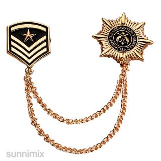 [SUNNIMIX] Stylish Mens Stars Shield Tassel Lapel Pin Collar Pin Shirt Stud Brooches