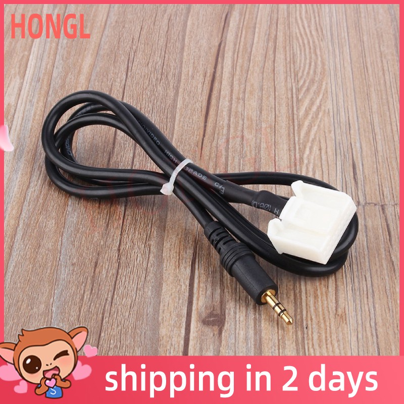 Honglai ✈✈✈Hongl 3.5 มม.AUX เสียงวิทยุ MP3 Player หูฟังโทรศัพท์อะแดปเตอร์สำหรับ Toyota ✈✈✈