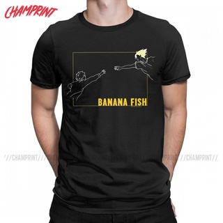 ใหม่ เสื้อยืดแขนสั้น ผ้าฝ้าย 100% พิมพ์ลายกล้วย ปลาตลก ของขวัญ สําหรับผู้ชาย และผู้หญิงS-5XL