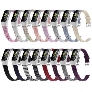 Watch bands สำหรับ Samsung Galaxy Fit-E R375 แฟชั่นผ้าใบเปลี่ยนสายนาฬิกา + กรอบโลหะ 94006