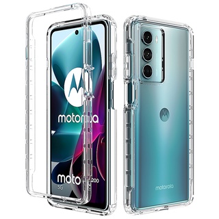 2in1 เคสป้องกันโทรศัพท์มือถือ แบบใส กันกระแทก 360 องศา สําหรับ Motorola Moto G10 Power G20 G30 G31 G41 G50 G51 G60 G60s G71 G100 G200 5G