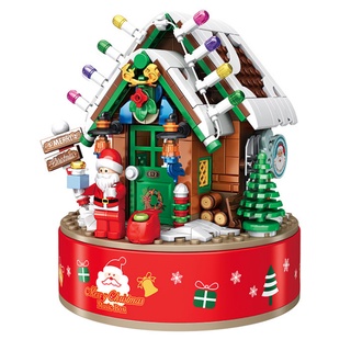 Mytopshop 502PCS Christmas Music Box Santa House Model Building Block Brick Construction Toy Gift Set Kids Display New