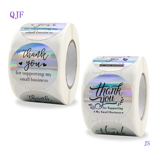 Qjf สติกเกอร์โฮโลแกรม ลาย Thank You ขนาดเล็ก สีรุ้ง สําหรับติดตกแต่ง 500 ชิ้น