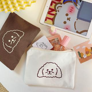 กระเป๋าผ้าใบพิมพ์ลายการ์ตูนสุนัขสไตล์เกาหลีญี่ปุ่น