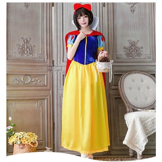 Disney [ลดราคาทั้งร้าน] ชุดเดรสเจ้าหญิงดิสนีย์ คอสเพลย์ Fairy Tale Snow White สําหรับผู้ใหญ่ ปาร์ตี้ฮาโลวีน