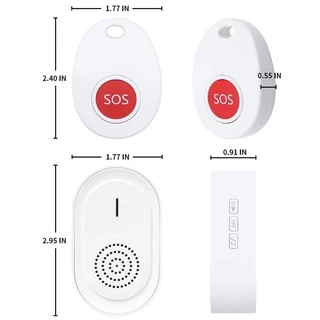 Daytech Wireless Caregiver Pager ปุ่มโทรแบบชาร์จไฟได้ ปลุกกระดิ่ง SOS กันน้ํา CC06