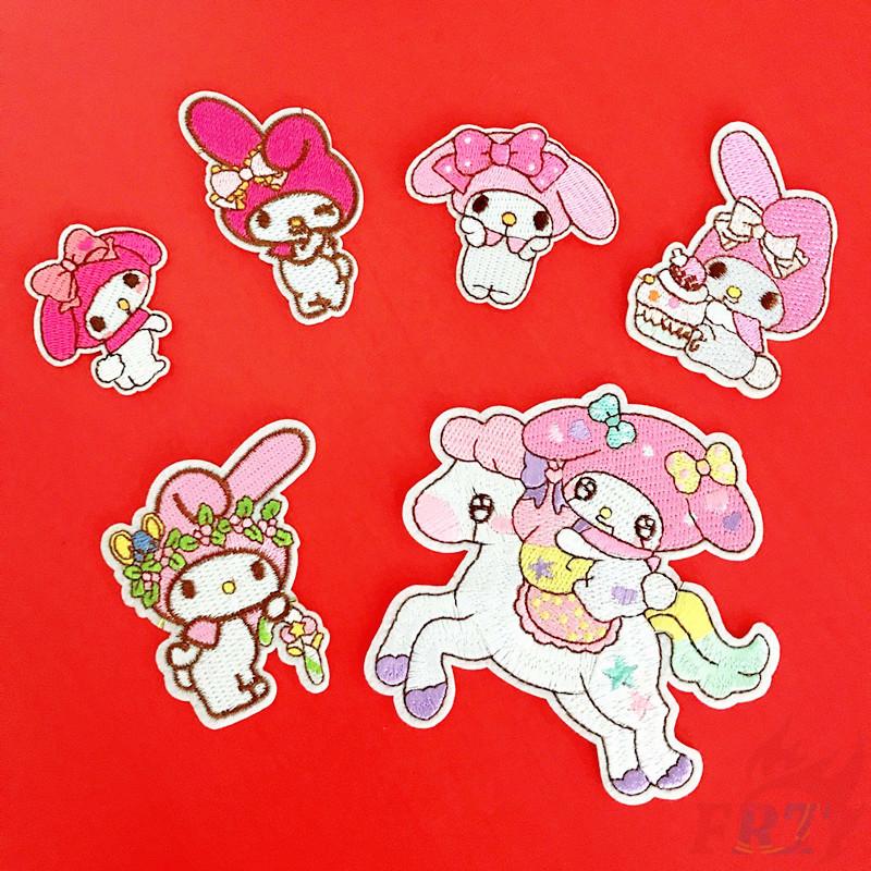 แผ่นผ้าลาย my melody diy สําหรับเย็บปักตกแต่งเสื้อผ้า 1 ชิ้น