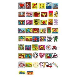 💥พร้อมส่ง💥Keith Haring คีธ แฮริ่ง DIY 50แผ่น sticker กันน้ำ สติ๊กเกอร์ ใช้ซ้ำได้ กระโปรงหลังรถ