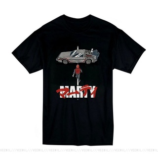 【Boutique Selection】เสื้อยืด ผ้าฝ้าย 100% พิมพ์ลาย MARTY MCFLY BACK TO THE FUTURE DE LOREAN BLACK LHZY 111S-5XL