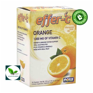 NOW Foods Effer-C Effervescent Drink Mix Orange /30 Packets