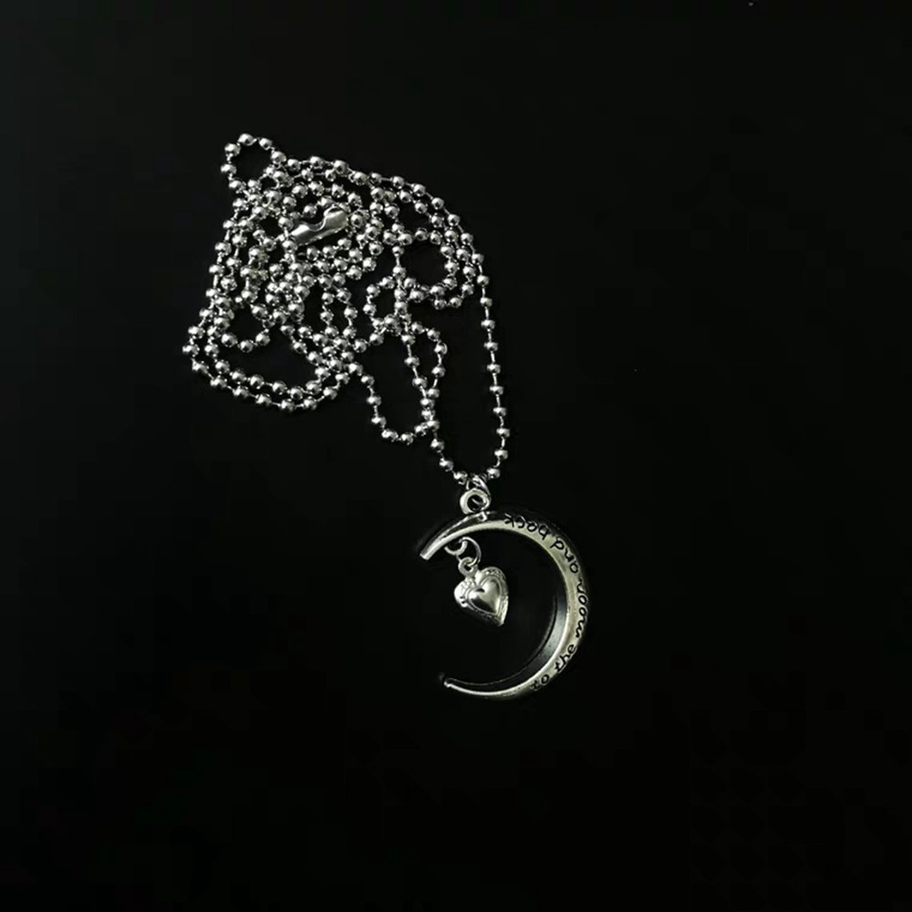 Retro Titanium Steel Love Moon Letter Necklace Men Women Jumping Di Cold Trendy Jewelry