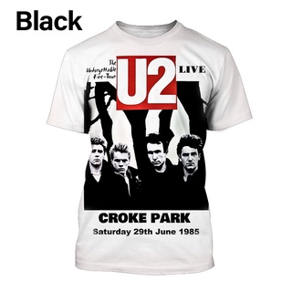 เสื้อยืดแขนสั้นลําลอง คอกลม พิมพ์ลาย U2 Band 3 มิติ แฟชั่นฤดูร้อน สําหรับผู้ชาย