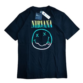 เสื้อยืด พิมพ์ลาย Metal X NIRVANA SMILE คุณภาพดีS-5XL