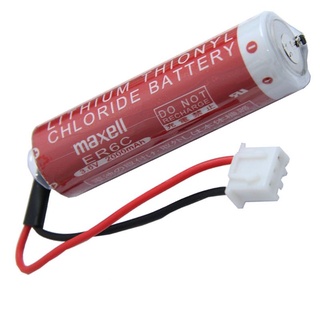 Maxell AA  ER6C 3.6V 1800Mah  แบตเตอรี่ลิเธียมแบตเตอรี่PLCแบตเตอรี่ปลั๊กสีขาว