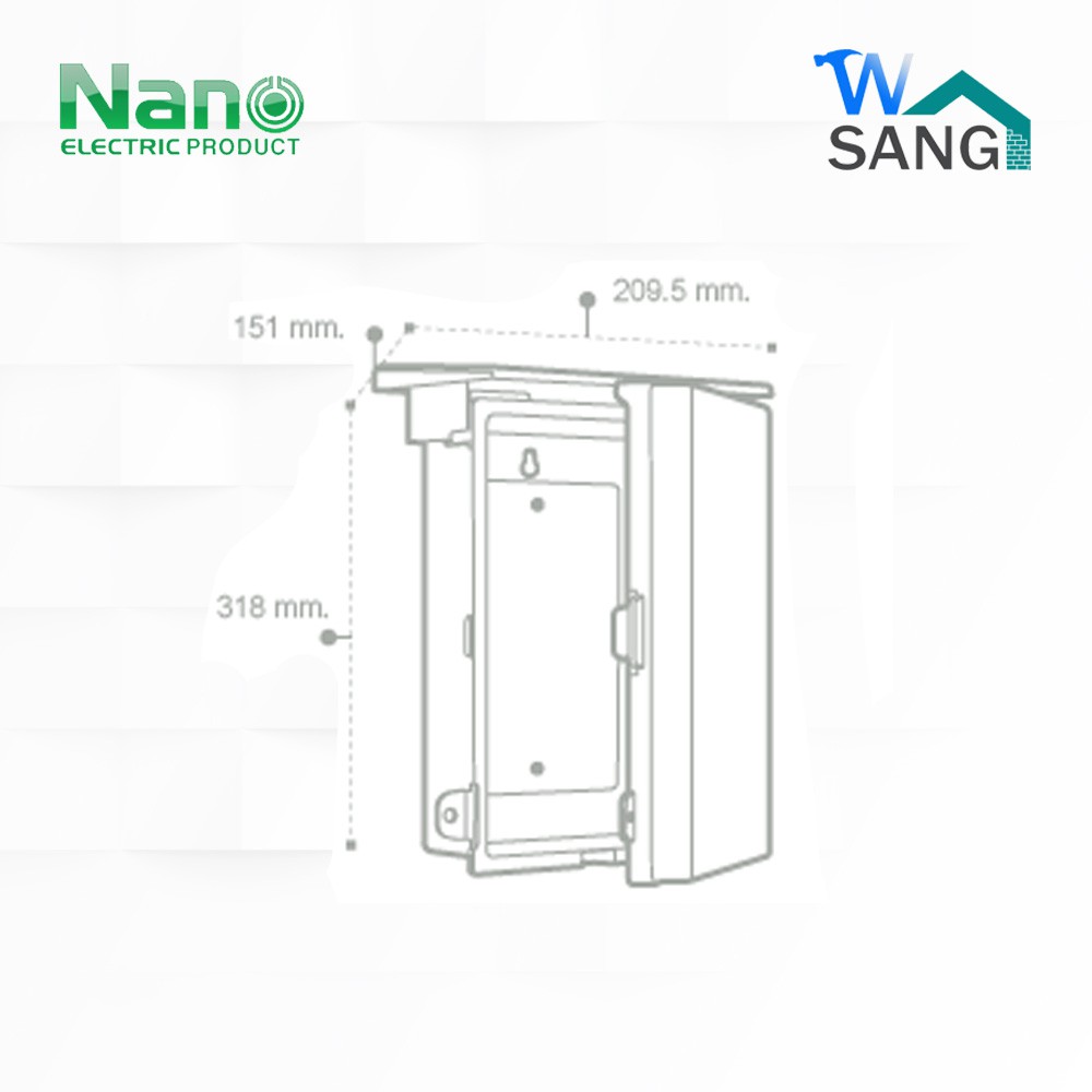 ตู้ไฟ ตู้กันฝน ตู้กันน้ำพลาสติก NANO ฝาทึบ ฝาใส เปิด-ปิดได้ 101W ขนาด21x32x15ซม. @wsang