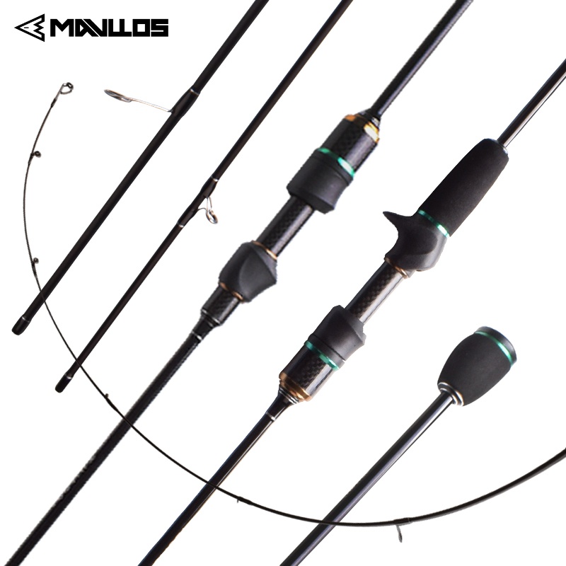 Mavllos ultralight คาร์บอนตกปลาคันเบ็ดหมุนคันเบ็ดน้ำหนัก 0.5-8g,น้ำหนักสาย 2-8lb,คันเบ็ดตกปลาคาร์พ 1.8m