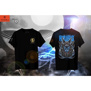 เสื้อยืดแฟชั่น เสื้อยืดคอกลม hexagon ลายสกรีนAnubis God Of Underworld VerB สำหรับ ชาย หญิง ผ้าCotton USA สีดำ ขาว ขนาด