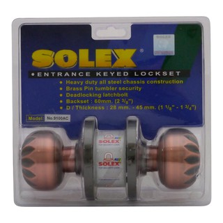 ลูกบิดประตู กุญแจลูกบิดประตู ลูกบิดทั่วไป SOLEX 9100 หัวฟักทอง AC