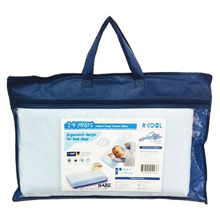 หมอนสุขภาพ R-COOL MEMORY FOAM BABE 29.5X49.5X4 นิ้ว สีฟ้า MEMORY FOAM PILLOW R-COOL BABE 29.5X49.5X4CM BLUE