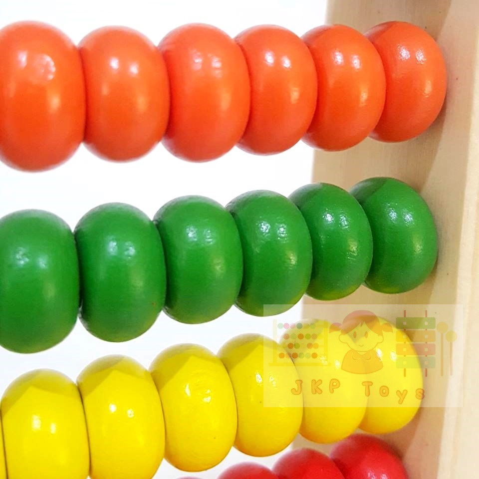 ลูกคิด 10 แถว ลูกคิดไม้ ลูกปัดนับเลข ของเล่นเด็ก ฝึกทักษะการนับ