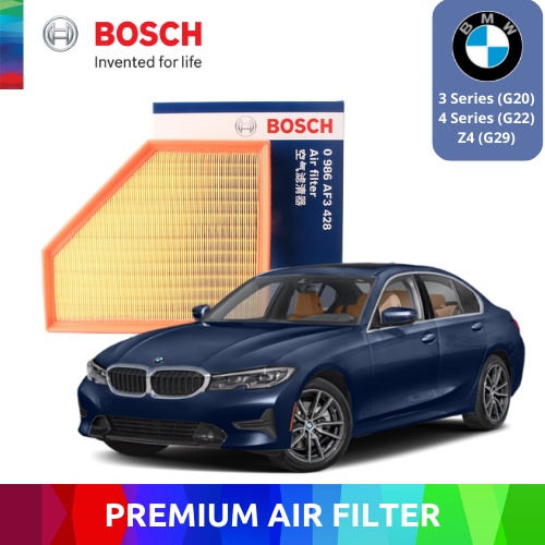 ไส้กรองอากาศ Bosch สําหรับ BMW 320i 325i 330i 420i 425i 430i Z4 G20 G22 G28 G29 Supra (B46 & B48)