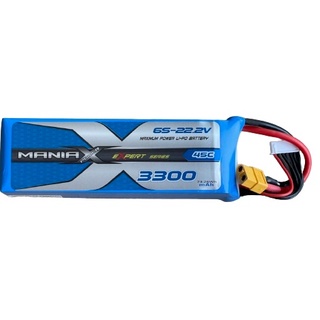 [แบตเตอรี่ 6เซล] ManiaX 6S 22.2V 3300mAh 45C XT60 plug Lipo Battery Pack