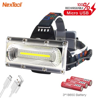 Nextool ไฟฉายคาดหัว LED ไฟฉายคาดศีรษะแรงสูง ไฟสว่าง 3 แบบ ไฟฉายเดินป่า ชาร์จได้ ไฟคาดหัว ไฟฉายตกปลา ไฟส่องกบ กันน้ำ Headlamp COD Ready Stock