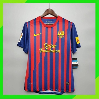 เสื้อกีฬาแขนสั้น ลายทีมชาติฟุตบอล Barcelona 11-12 ชุดเหย้า สไตล์เรโทร