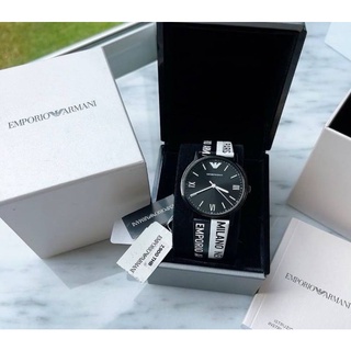 นาฬิกาผู้ชาย​ Armani ตัวเรือนสแตนเลส​ สายหนัง หน้าปัด​ 41มิล