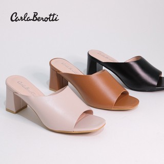 Carlaberotti รองเท้าส้นสูง ส้นบล๊อคสูง  3 นิ้ว หน้าเรียบใส่สบาย รหัส TYZ-51