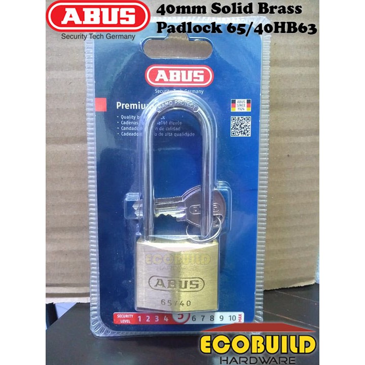 ABUS กุญแจทองเหลืองแข็ง 40 มม. 65/40HB63