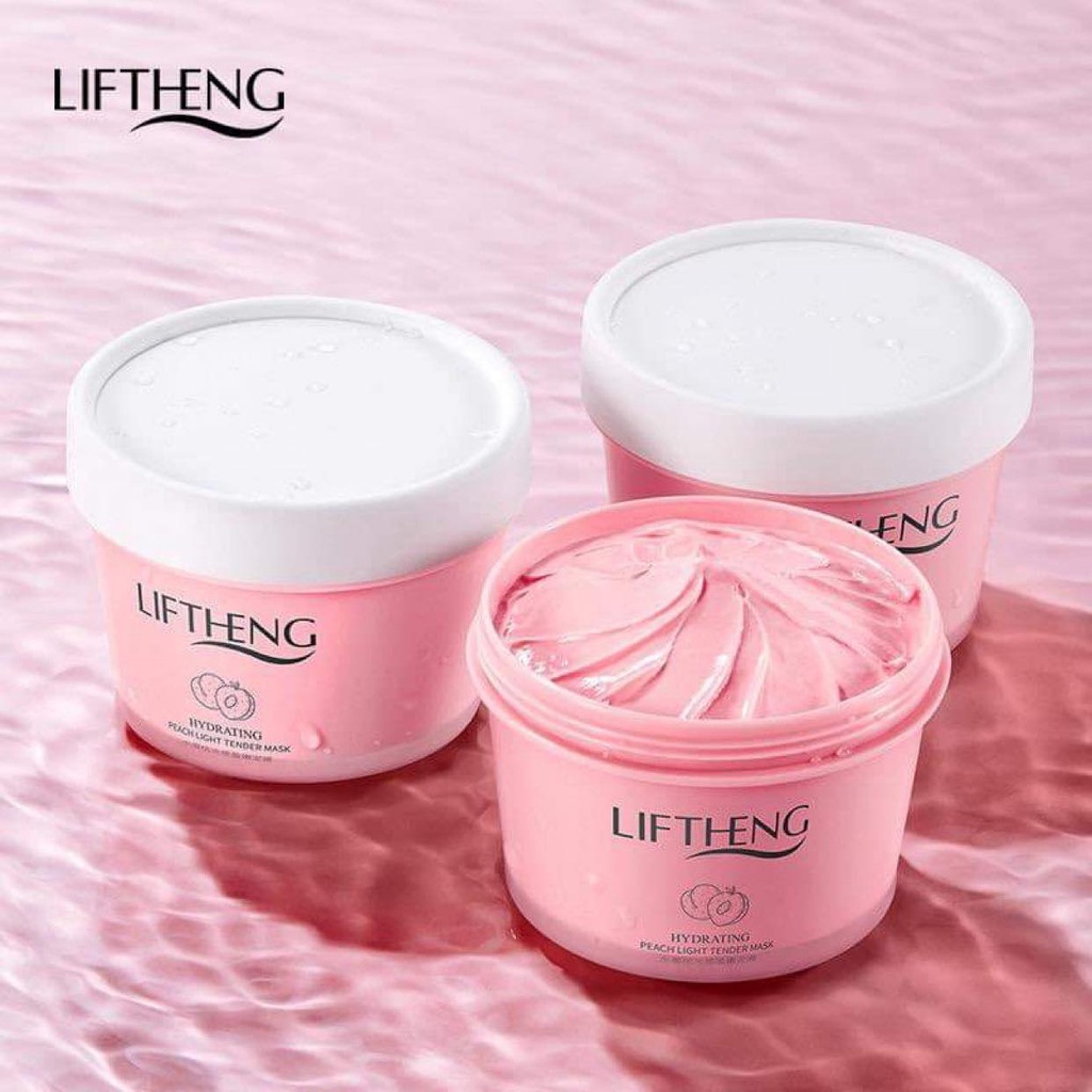 มาส์กโคลนชมพู สูตรพีช LIFTHENG กระปุกใหญ่ 100g. มาส์กหน้า ขาวใส ผิวเนียนนุ่ม น่าสัมผัส Hydrating Peach Mask 100g.