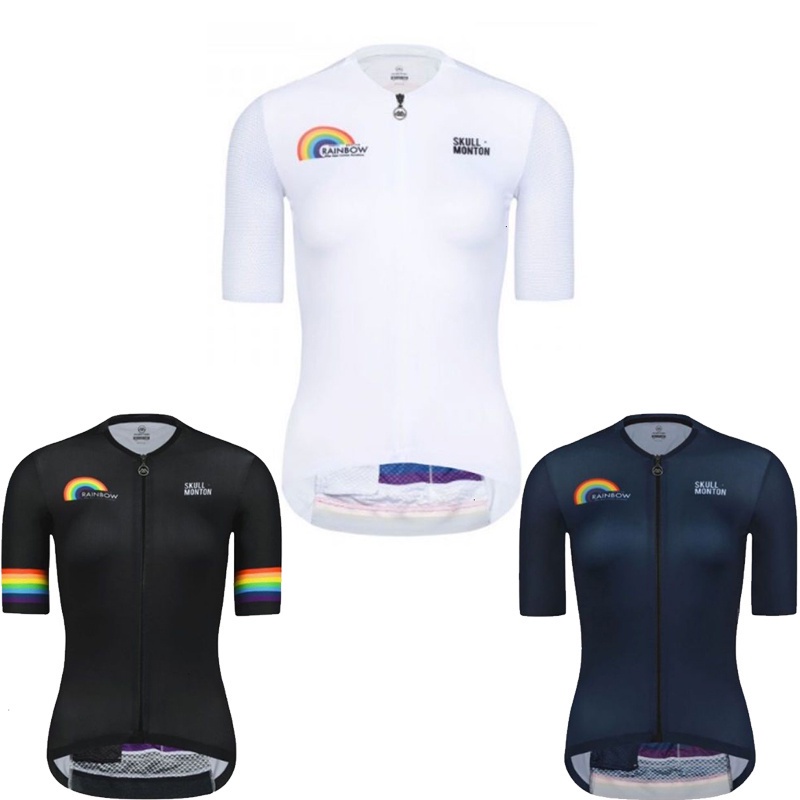 Soulchef เกรด AAA Rainbow SKULL MONTON เสื้อเจอร์ซีย์นักปั่น MTB จักรยานเสือภูเขาจักรยานเสือหมอบเสื้