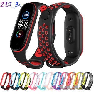 สายนาฬิกาข้อมือซิลิโคน ป้องกันเหงื่อ สําหรับ Mi Band 3 4 5 6